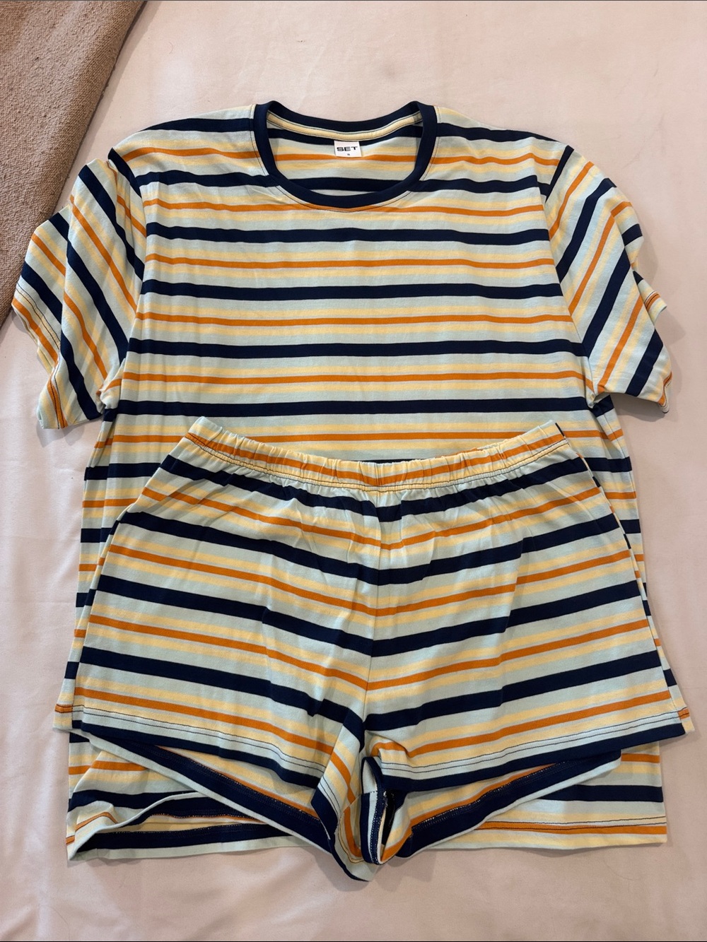 SET Active Cotton Striped Tee and Shorts